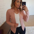 Women Thin White Blazers Autumn 2023 Female Summer Blazer Long Sleeve Open Stitch OL Womens Slim Coats Femme Ladies Black Tops. 