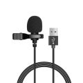 Portable Mini Lavalier Microphone Condenser Clip-on Lapel Mic Wired 3.5mm USB Microphones For Mobile Phone Laptop PC DSLR Camera. 