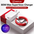 Original  Supervooc 80W Type A Power Adapter Fast Charger  13R 10 Pro 9 8 7 Nord 5 CE5 4 Pad 3 2 USB Type C Cable. 