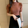 Blusas Mujer De Moda 2023 Verano Short Sleeve White Knitted Sweater Women Pullovers Women Tops Knit Women Sweater Sweaters G03. 