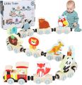 Montessori Magnetic Wooden Train Toys Early Educational Cognition Animal Toy Sorting Learning Teaching Car Cartoon Set For Kids. 