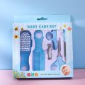 Baby Grooming Kit, Toes Fingernails Care, 6 pcs Baby Nail Kit Daily Care Set with Hair Brush, Hair Comb, Scissor, Nail Clipper, Nail Clipper Cover and Nail Scissor Handle Cover(Pink)(Blue). 