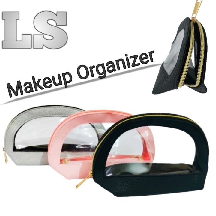 PVC Clear Makeup Case Toiletry Bag Pu leather Multipurpose Travel