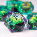 DND Dragon Eye Dice Liquid Core Dice Set Resin Edged Dice For Dungeons and Dragons Polyhedral D&D Dice Handmade D and D.