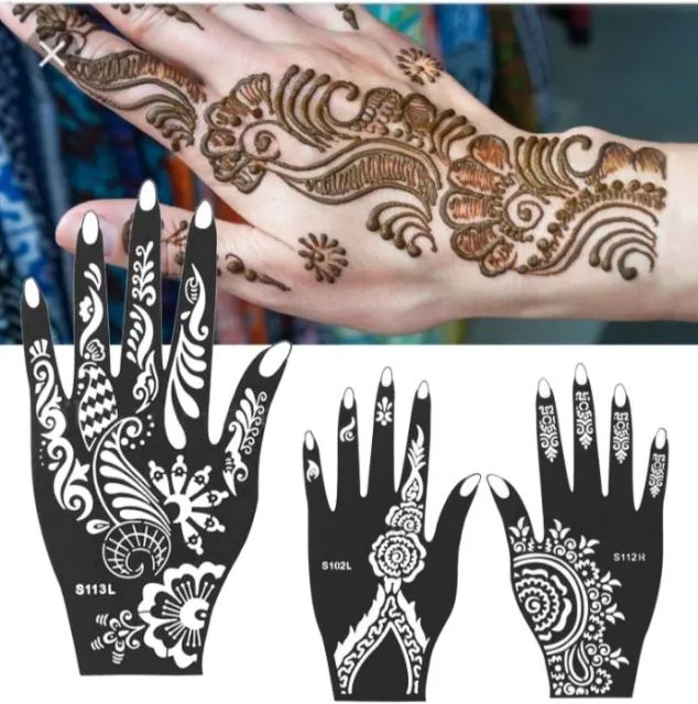 5%20pcs%20Mehndi%20Sticker%20Henna%20Stencil%20Indian%20Style%20Flower%20Lace%20Hands%20Glitter%20Airbrush%20for%20Women%20Hand%20Paint%20Mehndi%20Tattoo%20Template%20-%20Image%207