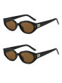 2 Pairs Double D Decor Cat Eye Sunglasses, Matching Couple & Sister Retro Fashion Glasses. 
