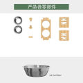 1PC Anti Slip Bamboo Pet Feeder Stand Adjustable Raised Food Bowls with 2 Bowls for Comfort Feeding. 