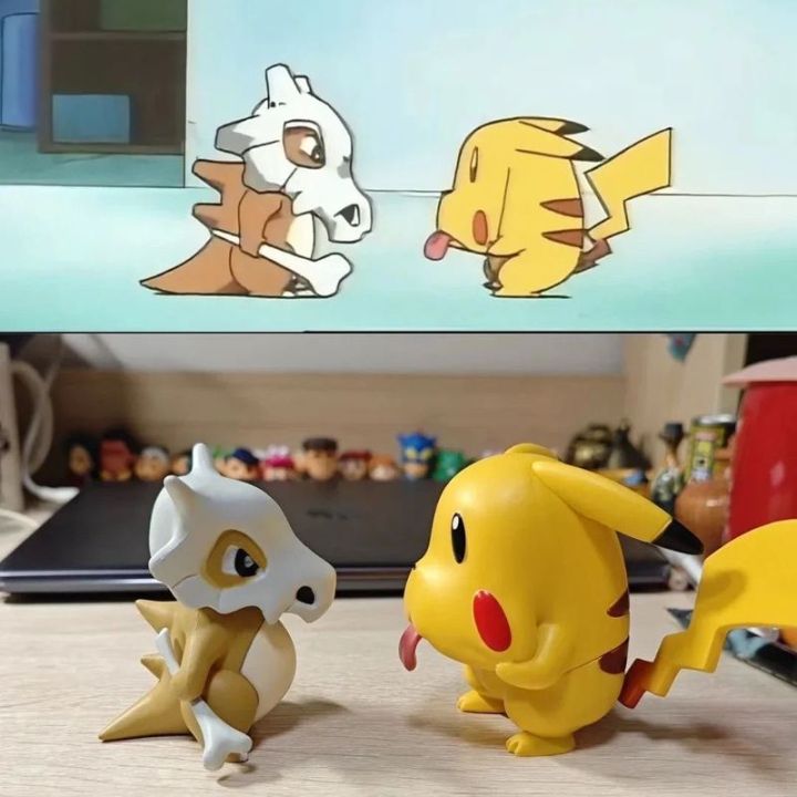 7cm Pokemon Cubone Grimace Pichu Figure Cartoon Cute Ornament Model Desktop Car And Decoration Festival  Collectible