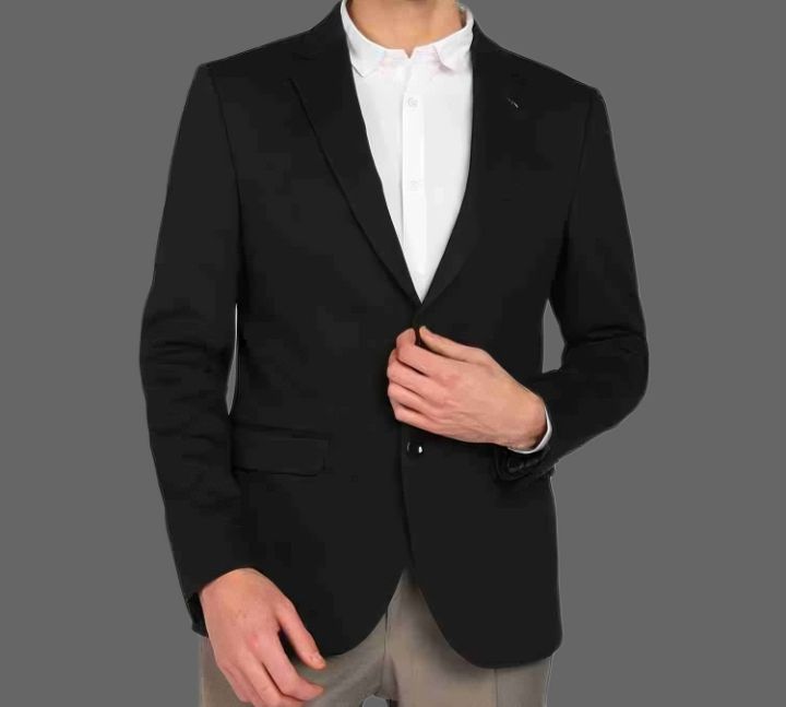 Summer Plain Black Coat For Men's