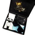 Gift box for him - pack of 4 - watch for men / pu leather wallet / sunglasses / black strap watch - complete gift package for husband / brother / father / dad - birthday - anniversary - valentine day - eid. 
