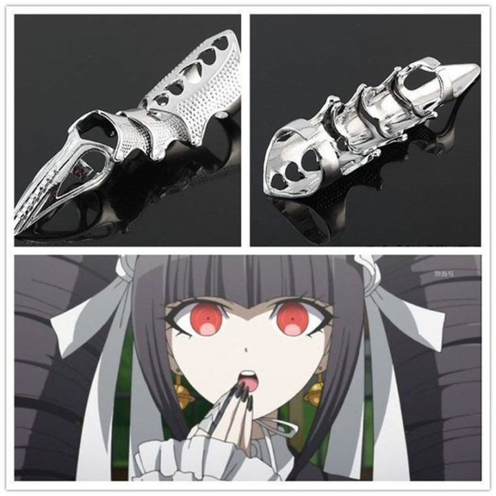 Danganronpa Finger Bone Ring Dangan Ronpa Gothic Celestia Ludenberg Punk Finger Rings Classic Hot Halloween Cosplay Props