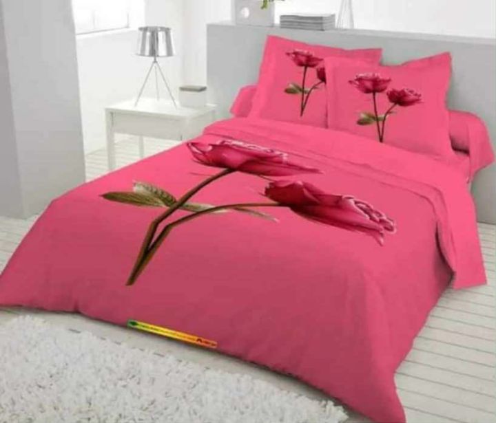 King%20size%20cotton%20bed%20sheet%20with%20matching%203%20%20pillow%20covers%20-%20Image%204