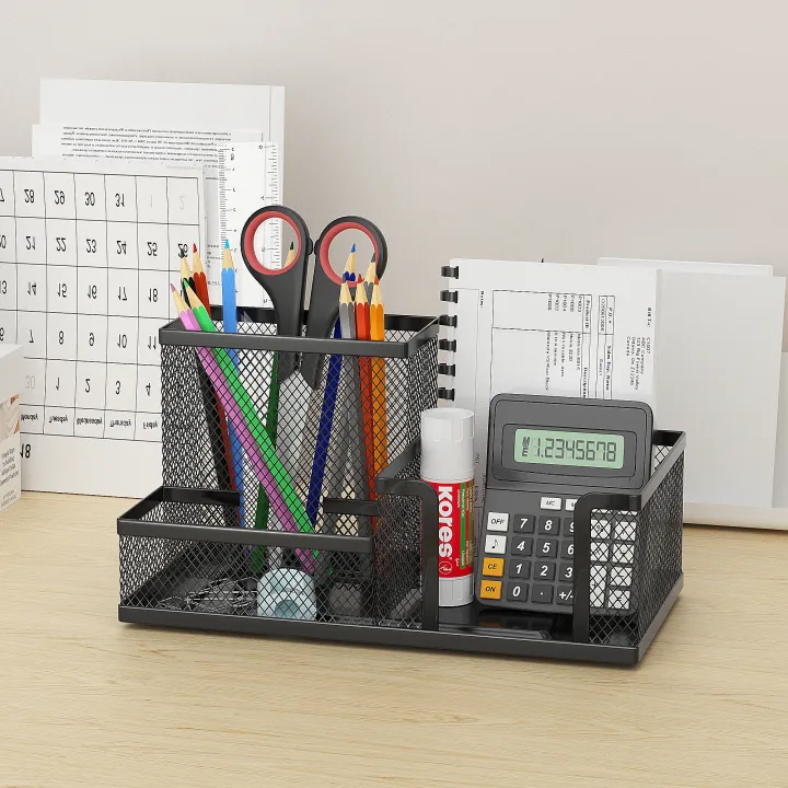Black%20Mesh%20Desk%20Organizer%20-%203-Tier%20Storage%20with%20Pencil%20Holder%20&%20Baskets,Office%20Supplies%20Organizer%20for%20Desktop,%20Home%20&%20School%20Use%20-%20Image%207