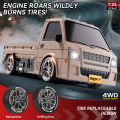 ZWN 1/24 Full-Scale Remote Control Drift Truck 2.4G Wireless Tricycle Model with LED Lights Suitable Rc Car for Children. 