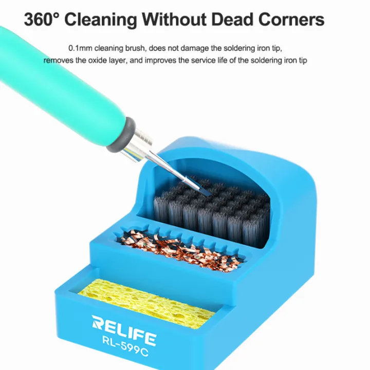 RELIFE%20RL-599C%20Solder%20Tip%20Cleaner%203-IN-1%20Steel%20Brush/Copper%20Wire%20Ball/Sponge%20Welding%20Soldering%20Iron%20Tips%20Cleaning%20Tools%20-%20Image%204