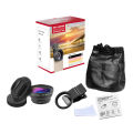 APEXEL APL-0.45WM Phone Lens Kit 0.45X Super Wide Angle & 12.5X Super Macro Lens HD Camera Lenses for i Phone  . 