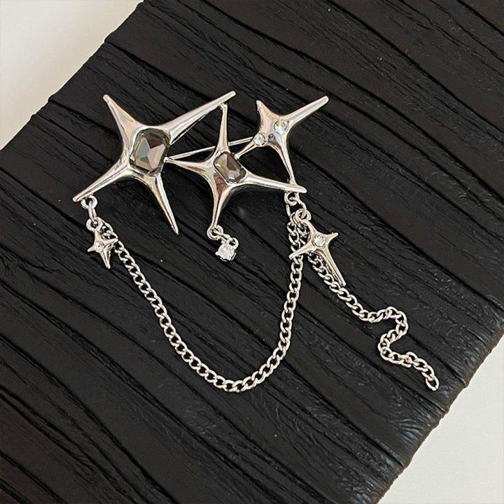 New%20Four-Pointed%20Star%20Pins%20Brooch%20Trendy%20Rhinestone%20Inlaid%20Long%20Chain%20Stars%20Tassel%20Badge%20Lapel%20Pin%20Jewelry%20Collar%20Accessory%20-%20Image%203