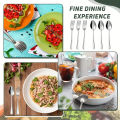 16pcs Stainless Steel Tableware Fork and Spoon Set, Economy Set Fork and Spoon, Suitable for Restaurants, Parties and Families.