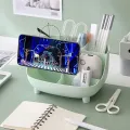 Kawaii Desktop Pen Holder Large-capacity Cute Stationery Storage Box Creative Cartoon Pencil Holder Ins Desk Organizer for Girls. 