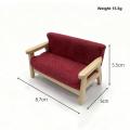 1Pcs 1:12 Mini Simulation Miniature Wooden Double Sofa Living Room Dollhouse Furniture Kids Pretend Play Doll House Decor. 