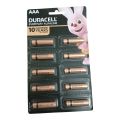 Duracell Everyday Alkaline AAA Size Battery Cell Pack of 10. 