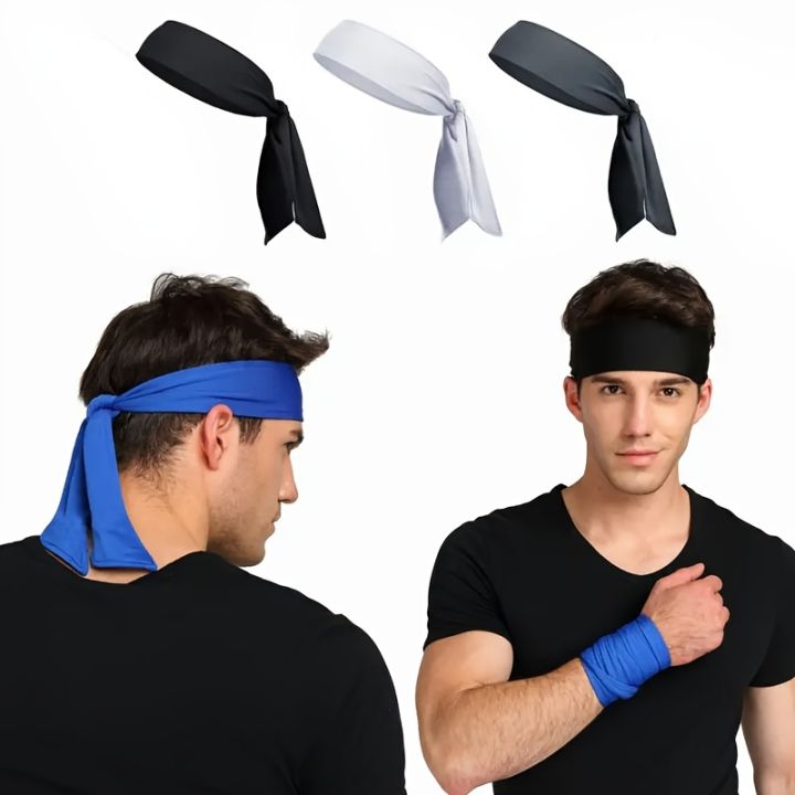 Elastic Sport Headbands Men Sweat Wicking Gym Basketball Athletic Head Bands Running Tennis Volleyball Athletic Headwear