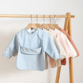Baby Bibs Waterproof Toddler Kids Solid Color Art Smock for Boys Girls Infant Long Sleeve Feeding Apron with Pocket Baby Stuff. 