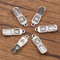 10PCS 9*27mm Picture Color Cellphone Mobile Charms Pendant Metal Alloy DIY Necklace Bracelet Earrings Marking.