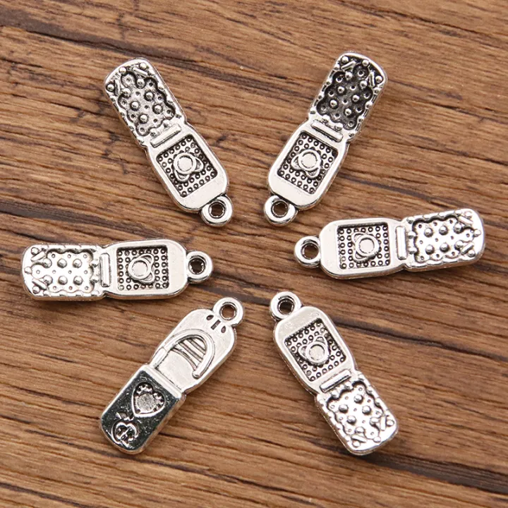 10PCS%209*27mm%20Picture%20Color%20Cellphone%20Mobile%20Charms%20Pendant%20Metal%20Alloy%20DIY%20Necklace%20Bracelet%20Earrings%20Marking%20-%20Image%203