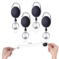 1PCS Key Chain Black Retractable ID Credit Card Holder Clip Bag Student Retractable Badge Reel with Card Holder Case Cover. 