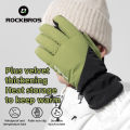 ROCKBROS Winter Snowboarding Skiing Gloves Touch Screen Thicken Thermal Fleece Motorcycle Bicycle Gloves Keep Warm Hiking Gloves. 