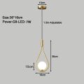 Copper Indoor LED Pendant Lamps with 7w G9 Light Bulb for Bedroom LED Chandelier Lights Fixtures Hanging Lighting for Corridor. 