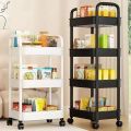 Multi-Purpose Kitchen Storage Trolley Rack with 5-Tier Shelves | Rolling Utility Cart with Wheels | Bathroom Organizer | Portable Plastic Storage Shelf for Vegetables, Fruits, Spices, Toiletries, and Office Supplies | 5 layer Trolley |. 