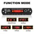 12V MP3 Decoder Board Time Display Bluetooth 5.3 Car Kit 6.5mm Microphone MP3 Player FM Radio TF USB 3.5mm AUX DIY. 