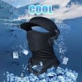 Summer Full Face Mask Breathable Anti-UV Neck Flap Wide Brim Cycling Bandana Outdoor Sport Fishing Hiking Sunscreen Ice Silk Cap. 