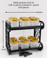 Multi Rack Set with 12-Piece Container and Spoon Collection - Ideal for Organizing Your Kitchen Essentials. 