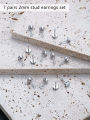 7 Pairs Flat Back Stud Earrings for Women, Surgical Stainless Steel Earrings, Cubic Zirconia Cartilage Earring(2/3/4/5/6/7/8mm). 