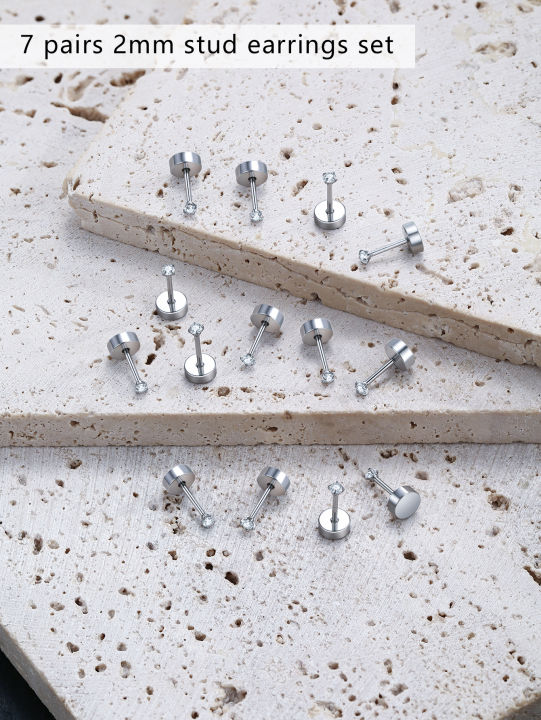 7%20Pairs%20Flat%20Back%20Stud%20Earrings%20for%20Women,%20Surgical%20Stainless%20Steel%20Earrings,%20Cubic%20Zirconia%20Cartilage%20Earring(2/3/4/5/6/7/8mm)%20-%20Image%207