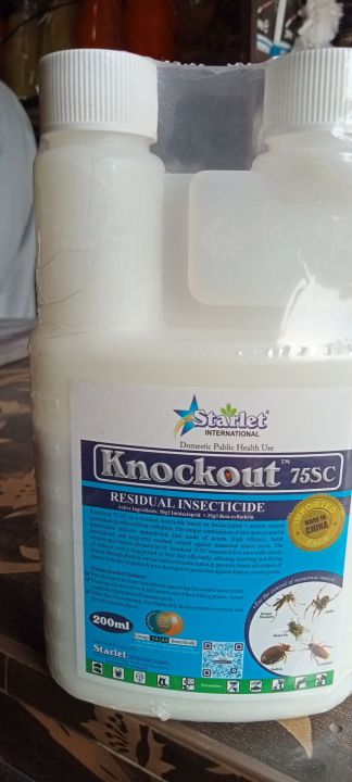 Knockout 75 SC 200 ML insecticide for the control of mosquito house fly Ants bed bags and cockroaches Order less no small