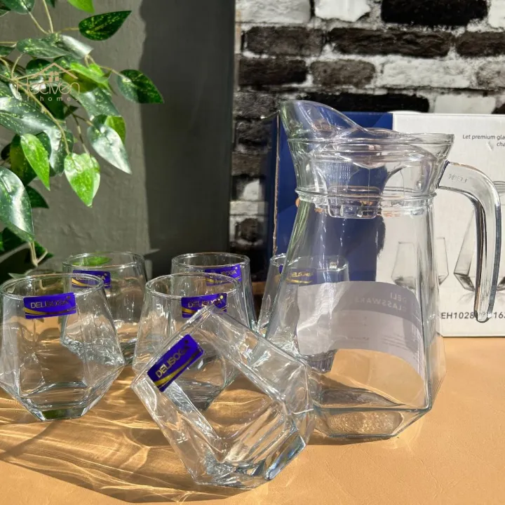 Delisoga%207%20Pcs%20Glass%20Water%20Set,%20Premium%20Quality%20Glassware%20Water%20set%20in%20gift%20box%201pc%20of%20jug,and%206%20pcs%20of%20glasses%20-%20Image%202