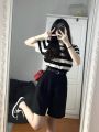 Gakki Korean-style loose all-match shirt free size soft and comfortable short-sleeved sweater T-shirt 1233 #. 
