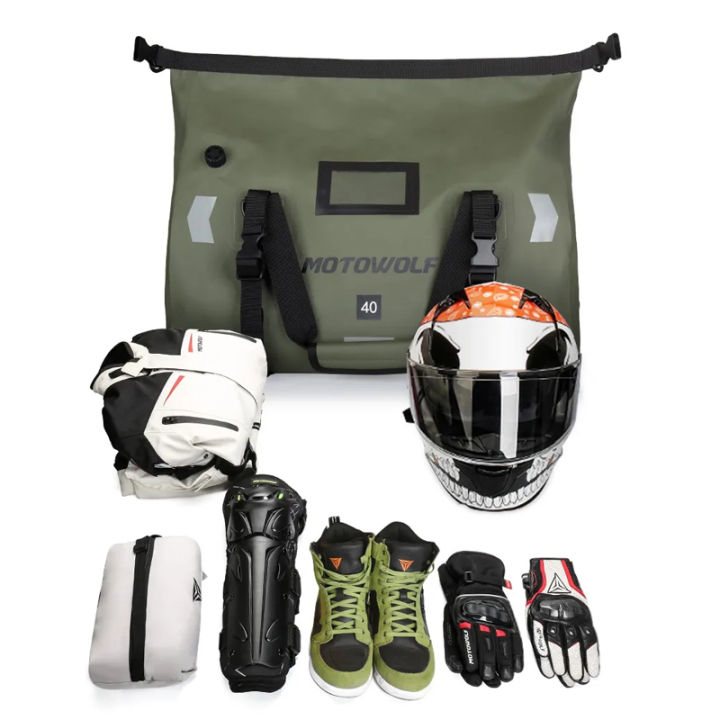 Waterproof%20Motorcycle%20Tail%20Bag%20Travel%20Outdoor%20Dry%20Luggage%20Roll%20Pack%20Bag%2040/66%20Motorbike%20Luggage%20Backpack%20Motorcycle%20Seat%20Bag%20-%20Image%205