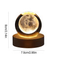 USB Night Light LED Crystal Ball Table Lamp 3D Moon Planet Galaxy Decor for Home Table Lamp Party Toys for Kids Adult Xmas Gifts. 