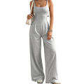 Women's Casual Halter Jumpsuit Spring and Summer Daily Solid Slim-Fit Backless Sleeveless Jumpsuit Lady's Floor-Length Trousers. 
