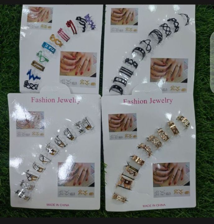 10PCS Set adjustable Beautiful Metal Finger Rings New Viral Fashion