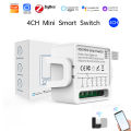 Tuya ZigBee 1CH/4CH Smart Relay Switch Module Smart Home Timer Countdown Works with Alexa  Assistant Fireproof PC. 