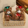 18CM Dr. Bear Cute Plush Toy Small Light Brown Teddy Wear Doctor Hat Doll Graduation . 