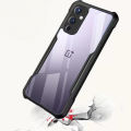 OnePlus 9 Transparent Black Grip Back Cover Shockproof Protective Case. 