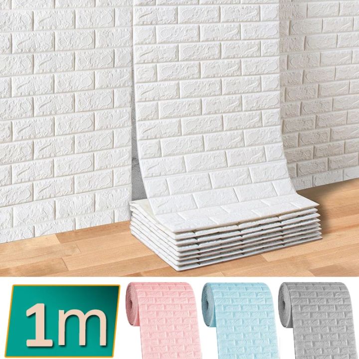 70cm*1m 3D SelfAdhesive Wallpaper Continuous Waterproof Brick Wall