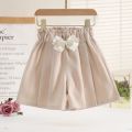 4-16 Yrs Teenager Girls Korean High Waisted Loose Shorts Back To School Green Clothes 2025 New Summer Baby Girls Beach Clothes. 
